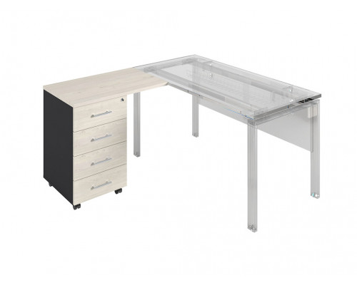 Тумба боковая NPW-408 L4 белое дерево/серый